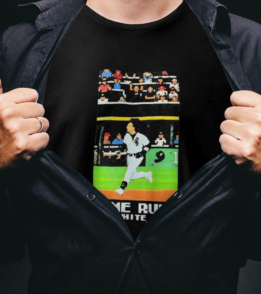 Home Run 3B White Sox Pixel Baseball T-Shirt
