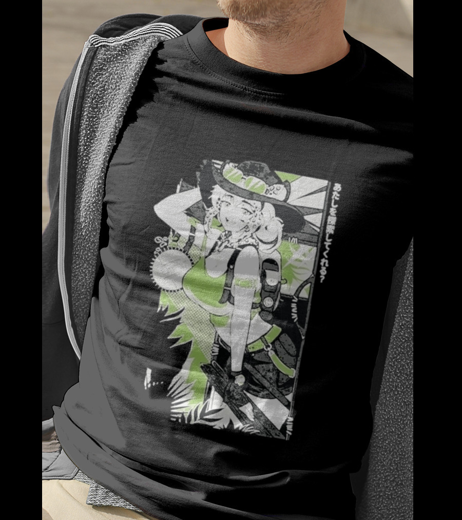 Wild Gamersupps Anime Waifu Adventure Green Aesthetic T-Shirt