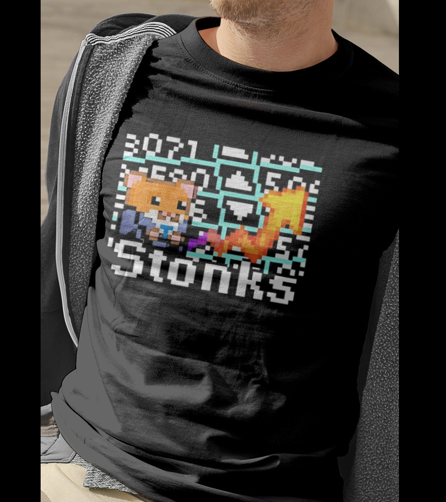 Pixel Hamster Stonks Meme Stock Trading 3071 T-Shirt