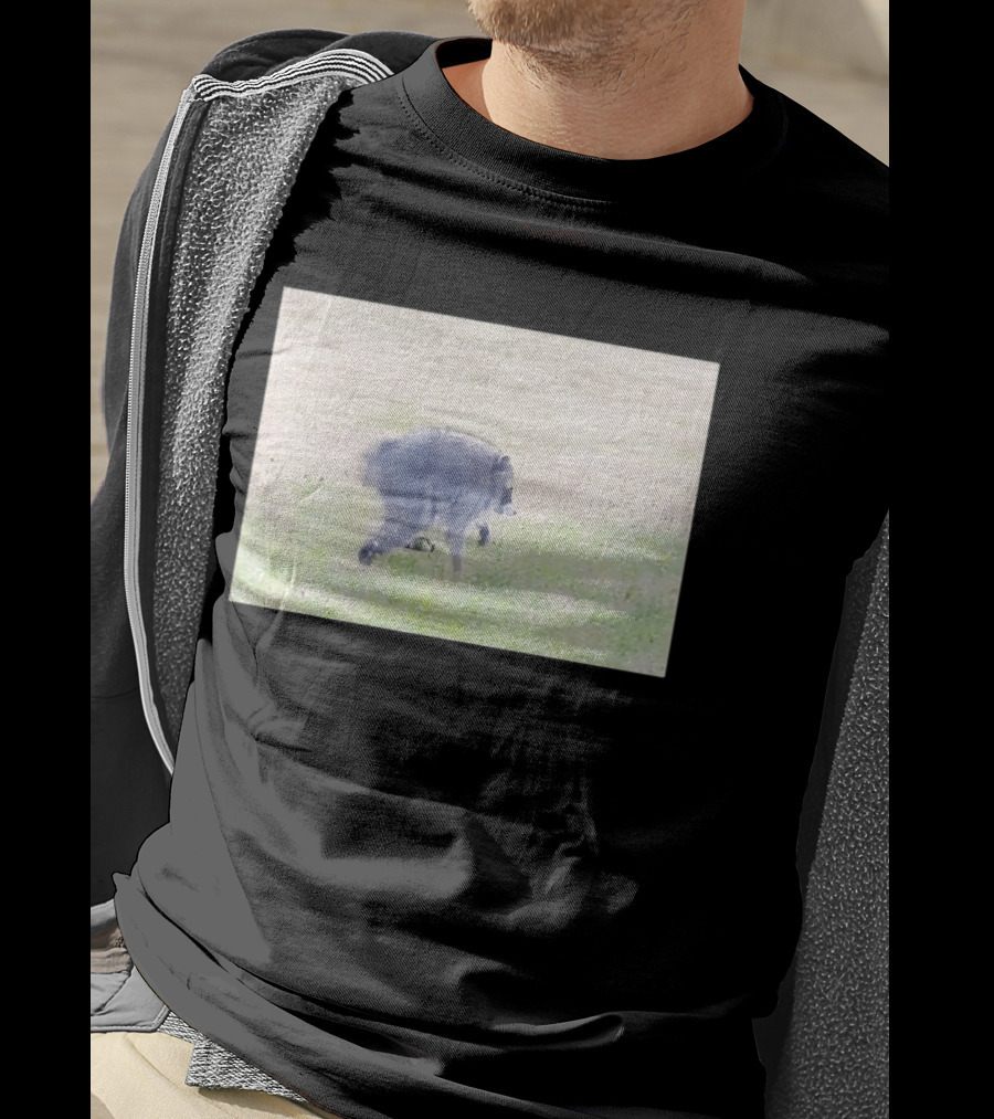Jimothy Raccoon Walking In Grassy Field Wildlife Scene T-Shirt