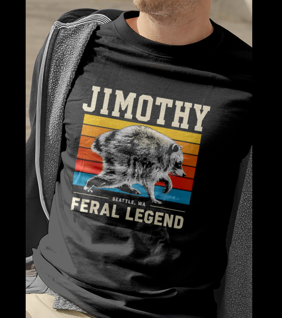 Jimothy Seattle Feral Legend Raccoon T-Shirt
