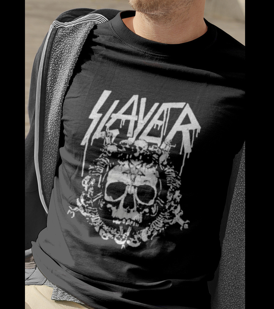 Slayer Band Summer 2026 Rib Skull T-Shirt