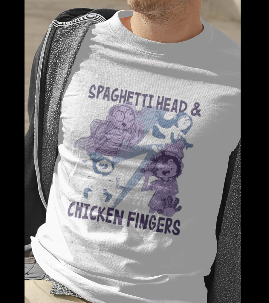 Spaghetti Head And Chicken Fingers Fun Cartoon Characters Adventure T-Shirt