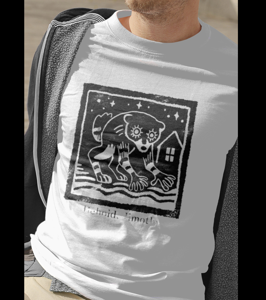 Behold Jimothy Raccoon Under Starry Night Sky T-Shirt