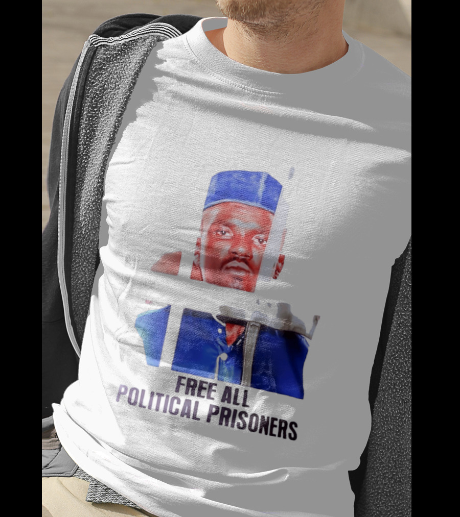 Free All Political Prisoners Protest Activism Painting Blue Beret T-Shirt