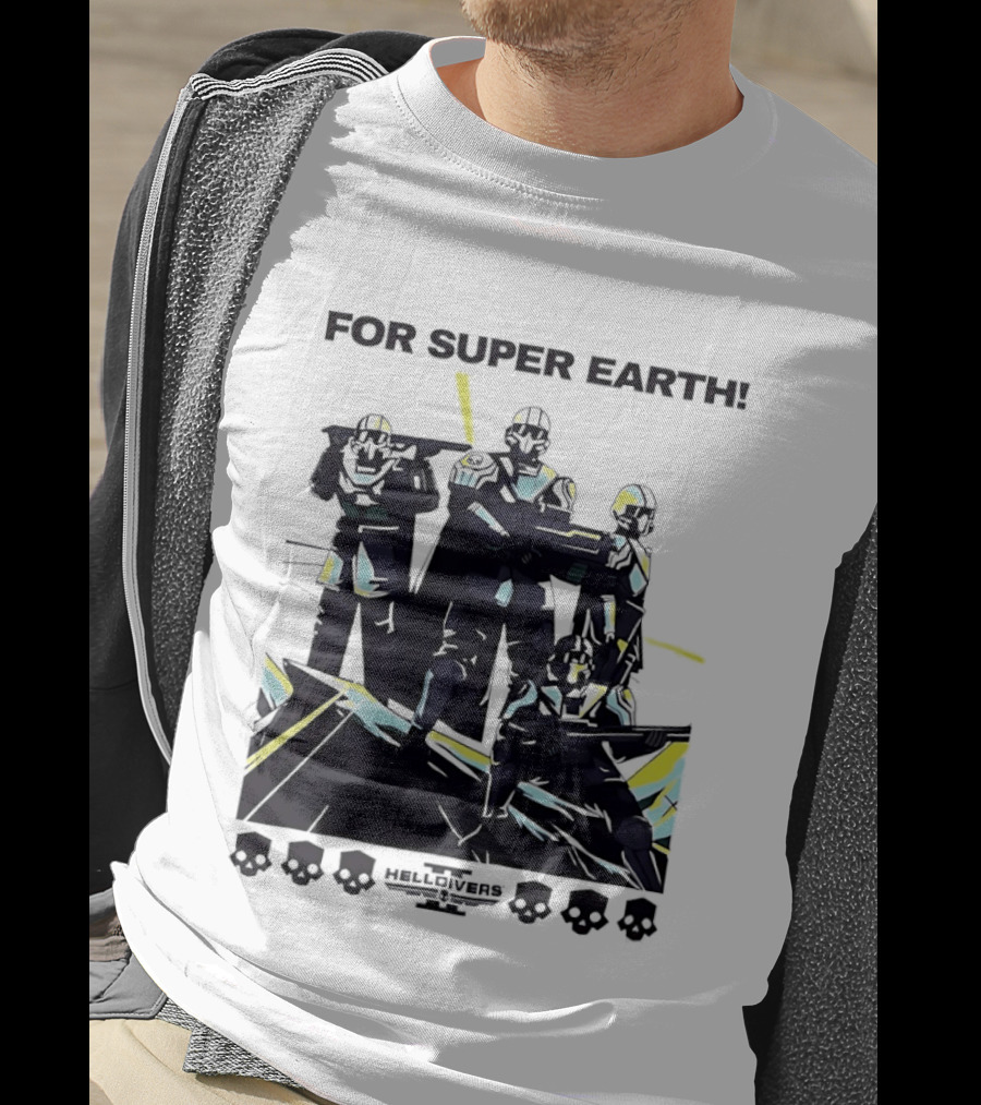 Helldivers II For Super Earth Video Game Soldiers T-Shirt