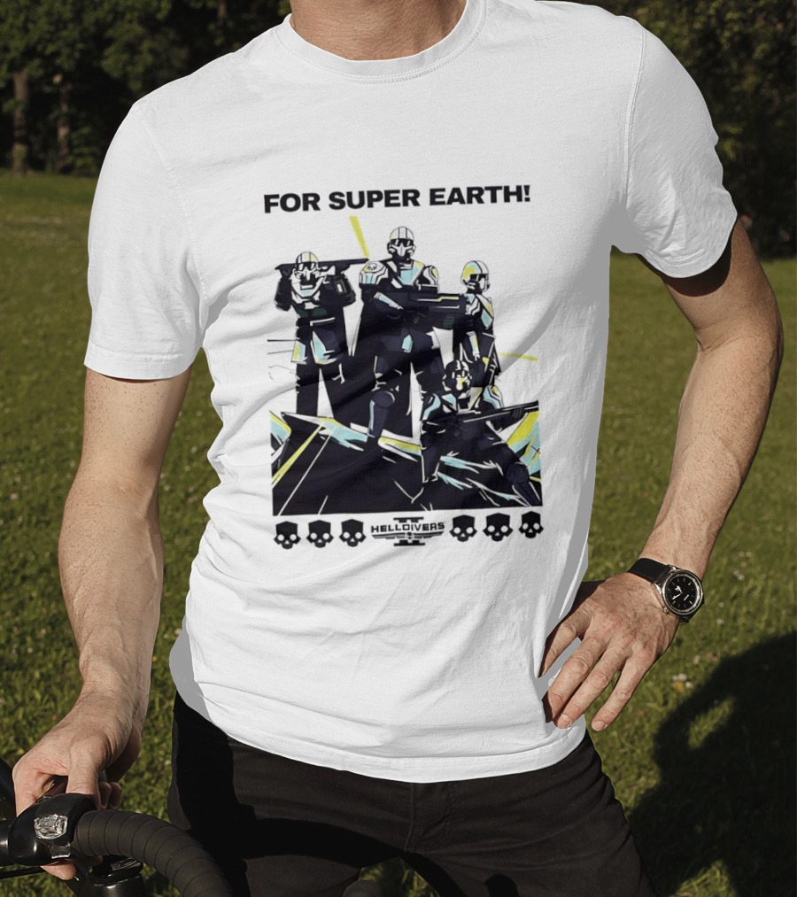 Helldivers II For Super Earth Video Game Soldiers T-Shirt