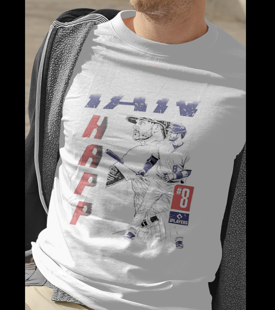 Ian Happ No 8 Chicago Cubs MLB Players Association Sketch T-Shirt