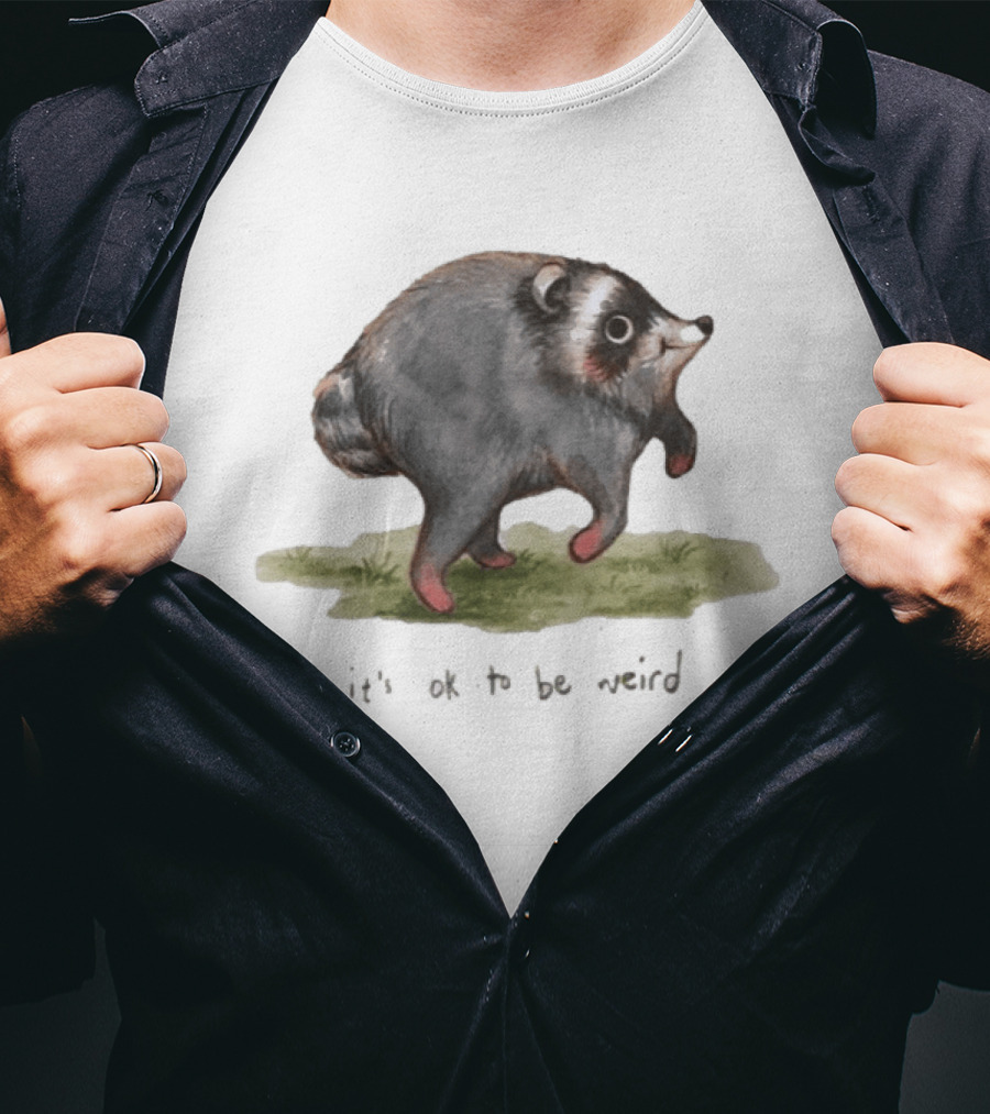 Jimothy It's Okay To Be Weird Walking Badger Creature T-Shirt