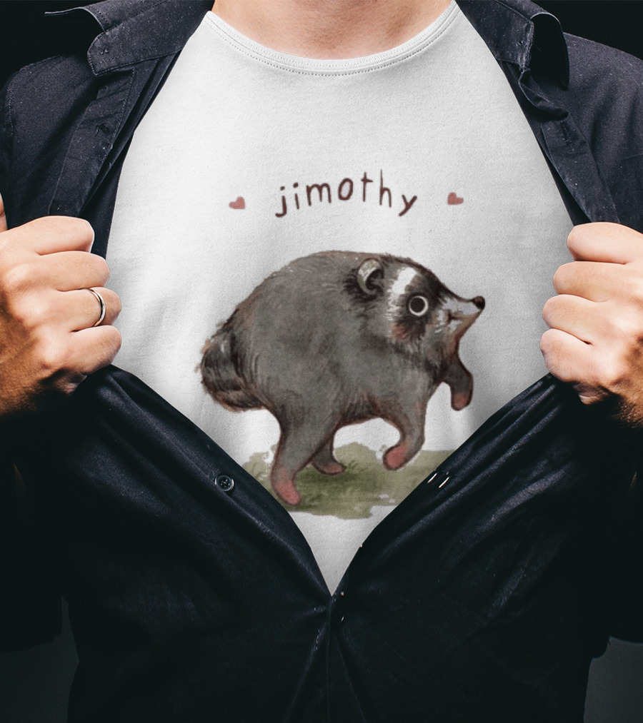 Jimothy Raccoon Cute Nature Illustration Seattle T-Shirt