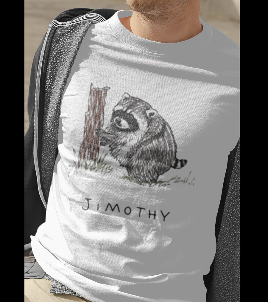 Jimothy Raccoon Sketch By Tree T-Shirt