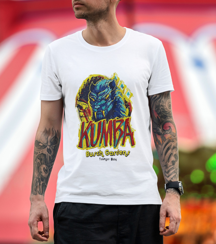 Kumba Busch Gardens Tampa Bay Roller Design With Fierce Beast T-Shirt