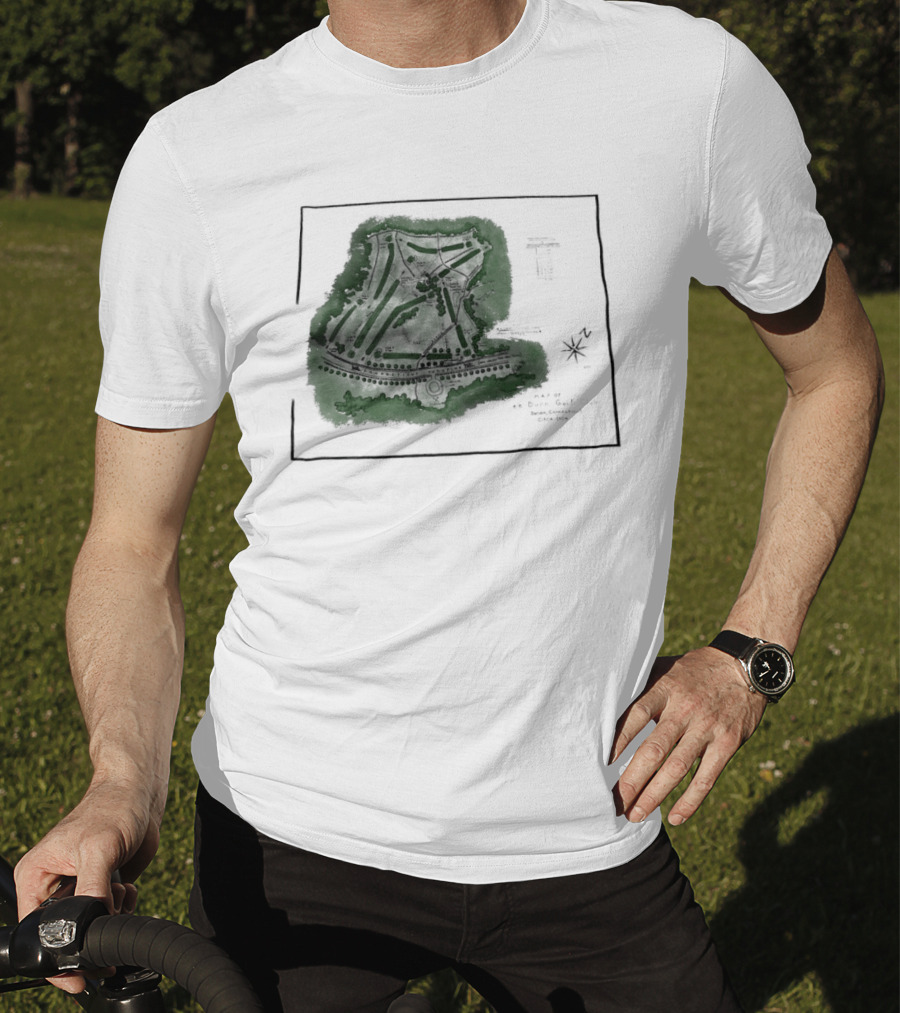 Wee Burn Golf Club Map Darien Connecticut 1904 Historic Course Drawing T-Shirt