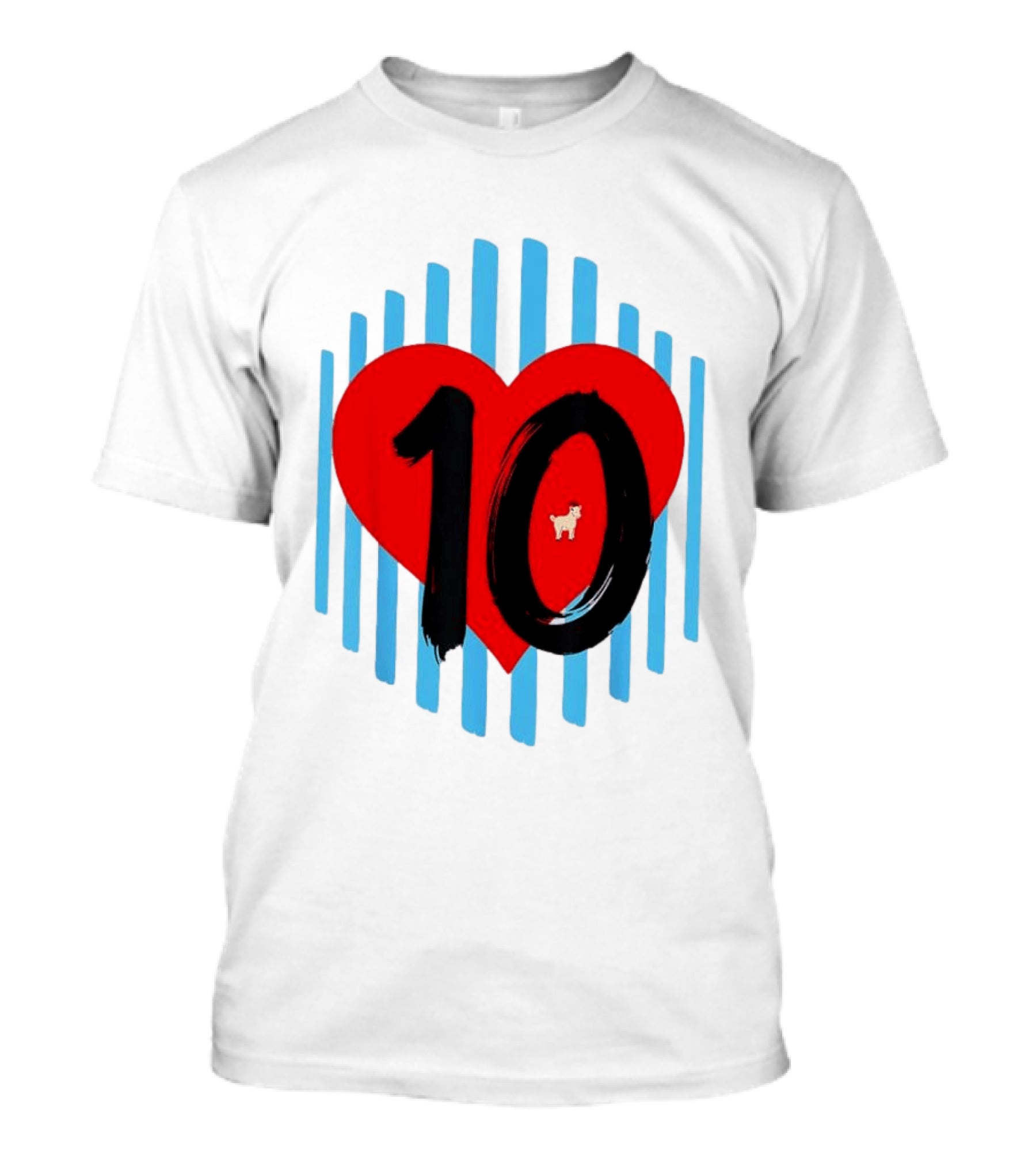 Messi Heart 10 Goat Greatest Of All Time T-Shirt