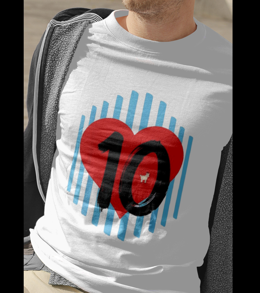 Messi Heart 10 Goat Greatest Of All Time T-Shirt