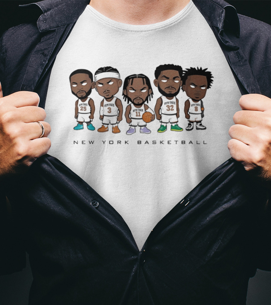 New York Basketball Knicks Chibi Player Caricature T-Shirt