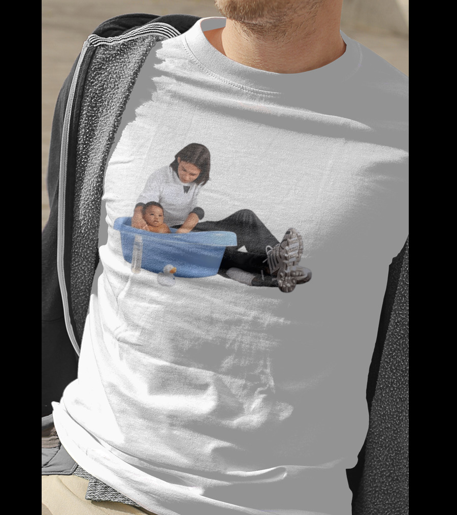 Parent Bathing Baby Blue Tub Care Essentials T-Shirt