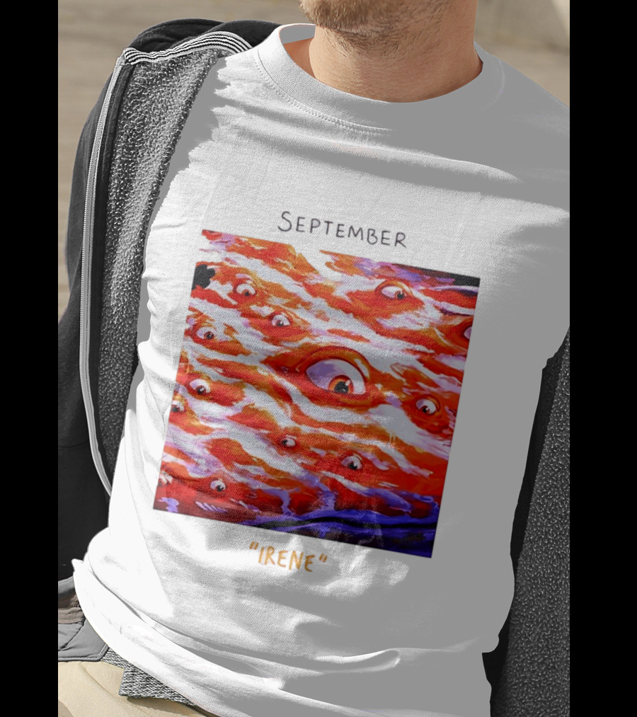 September Irene Surreal Eye Red Waves With Multiple Eyes T-Shirt