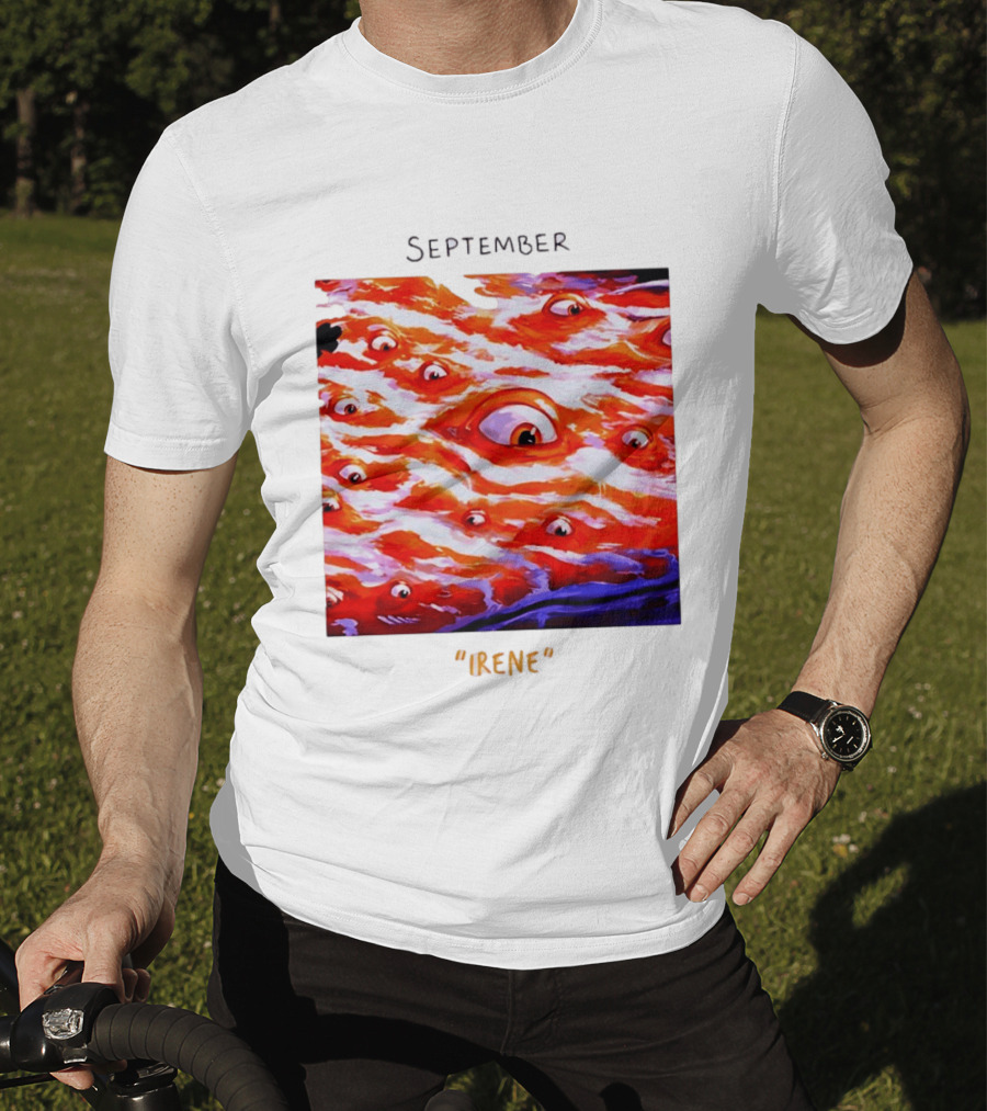 September Irene Surreal Eye Red Waves With Multiple Eyes T-Shirt
