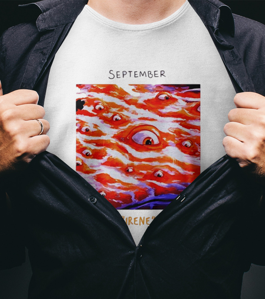 September Irene Surreal Eye Red Waves With Multiple Eyes T-Shirt