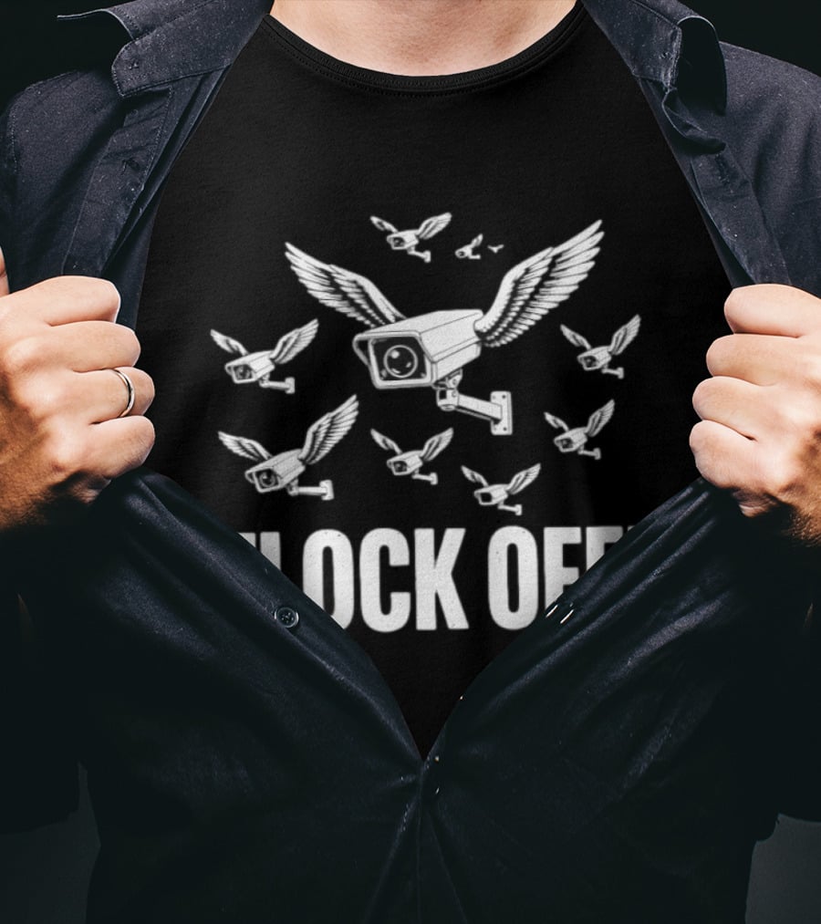 Anti Surveillance Flock Off Winged Cameras T-Shirt