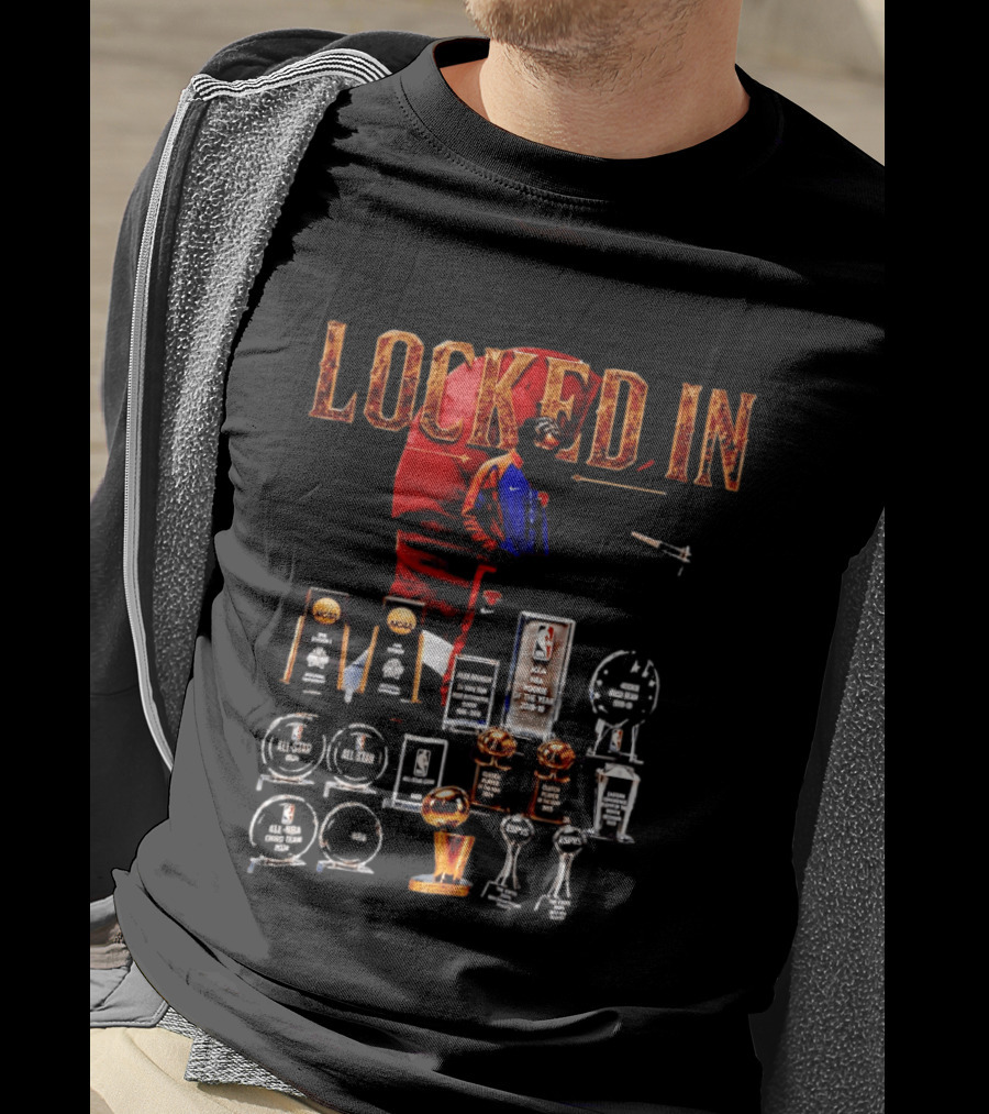 LOCKED IN Jalen Brunson NBA Rookie Of The Year Trophies Awards T-Shirt