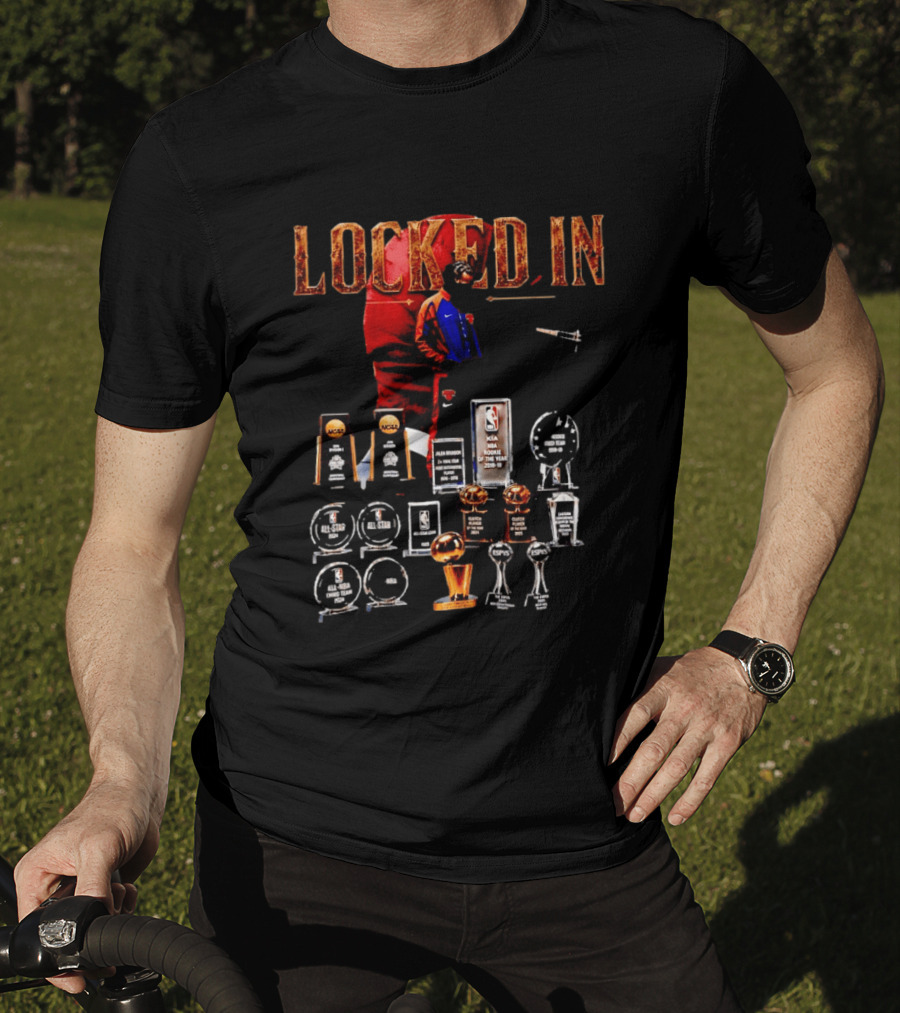 LOCKED IN Jalen Brunson NBA Rookie Of The Year Trophies Awards T-Shirt