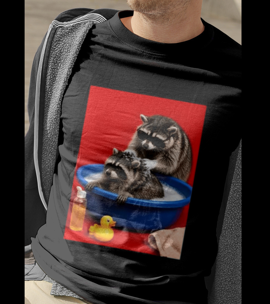 Jimothy Raccoon Viral Trash Panda Bubble Bath Glasses T-Shirt