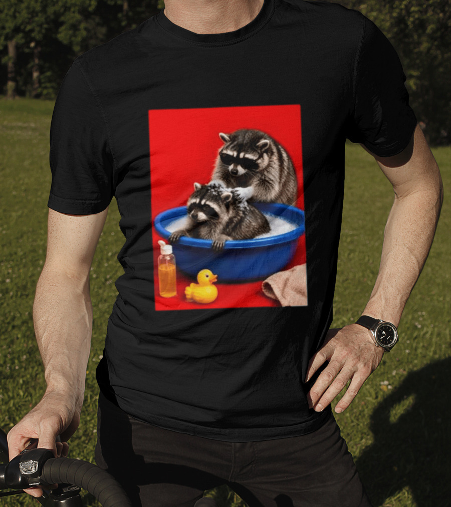 Jimothy Raccoon Viral Trash Panda Bubble Bath Glasses T-Shirt