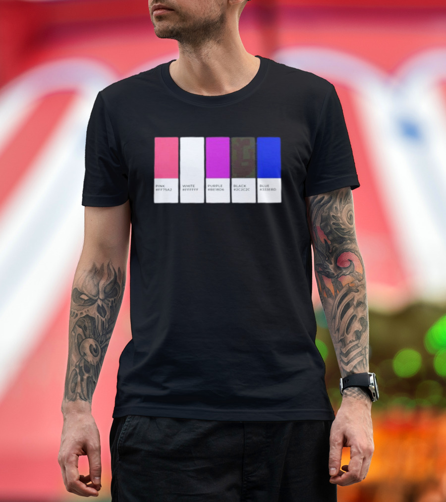 Pink #FF79A2 White #FFFFFF Purple #BE18D6 Black #2C2C2C Blue #3358ED T-Shirt