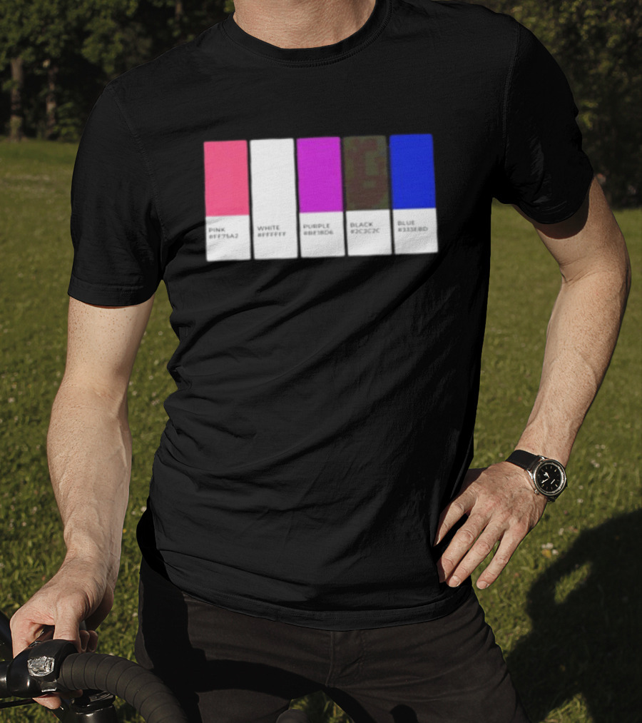 Pink #FF79A2 White #FFFFFF Purple #BE18D6 Black #2C2C2C Blue #3358ED T-Shirt