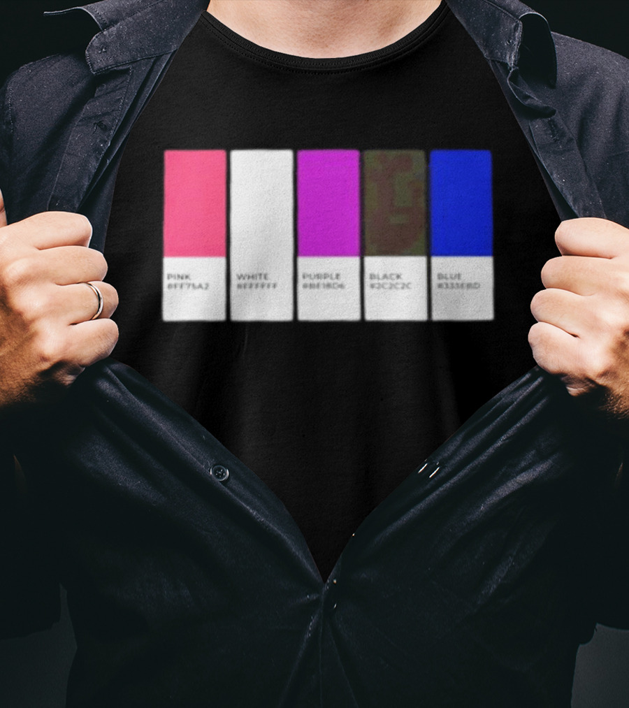 Pink #FF79A2 White #FFFFFF Purple #BE18D6 Black #2C2C2C Blue #3358ED T-Shirt