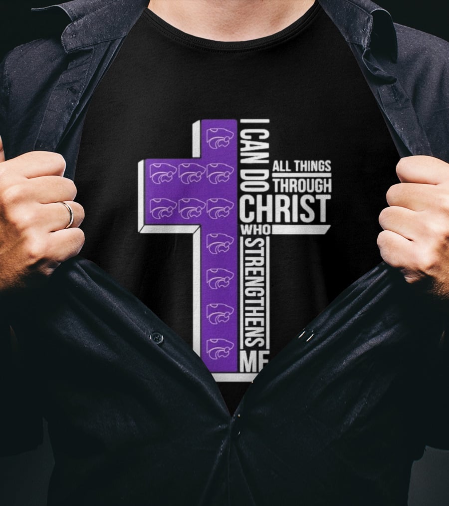 Kansas State Wildcats Faith Empowerment Through Christ Cross T-Shirt