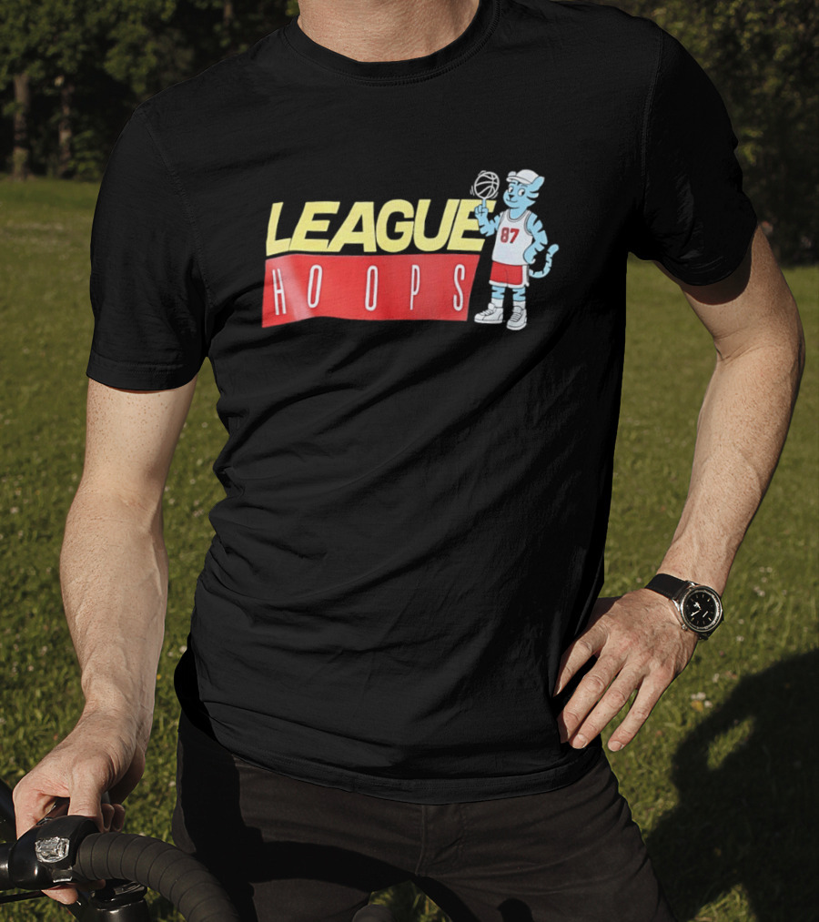 League Hoops Tiger 87 Basketball Cartoon T-Shirt