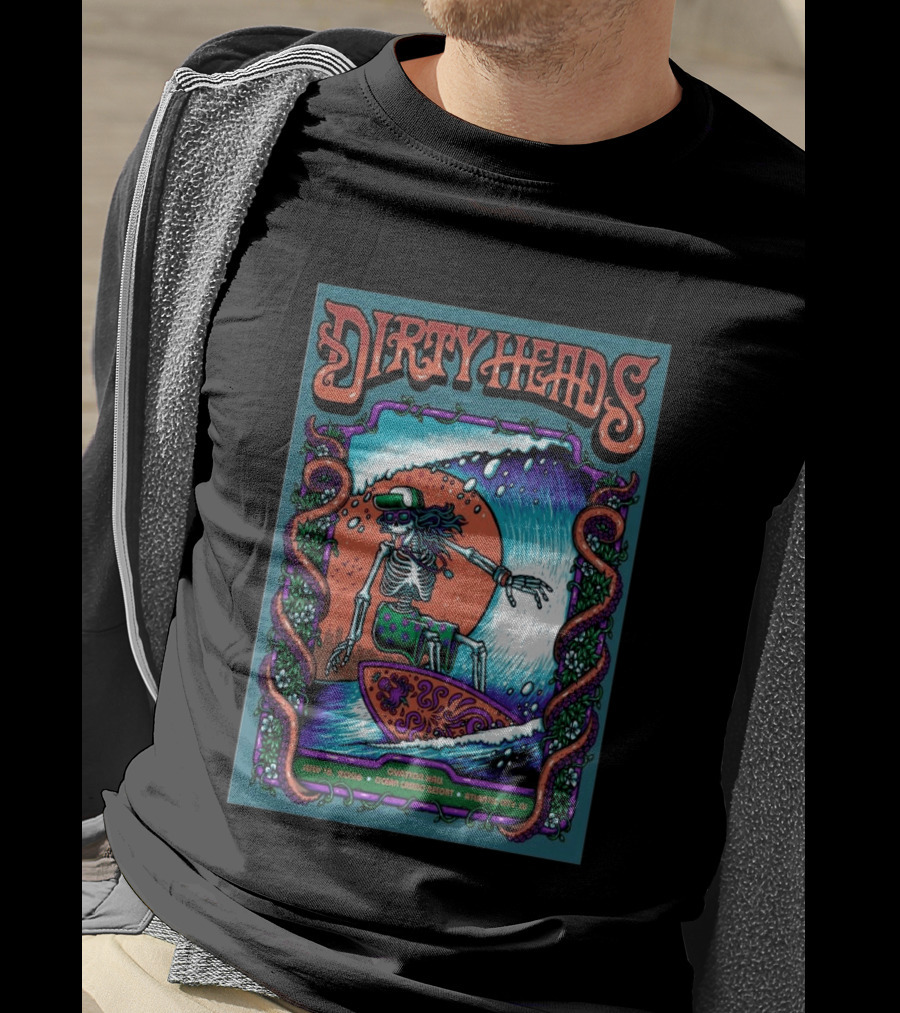 Dirty Heads Skeleton Surfing July 18 2026 Ocean Casino Resort Atlantic City NJ T-Shirt