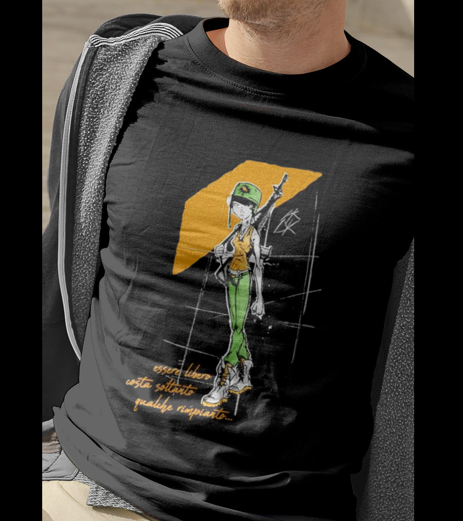 Essere Libero Costa Soltanto Qualche Rimpianto Army Girl With Rifle And Green Hat T-Shirt