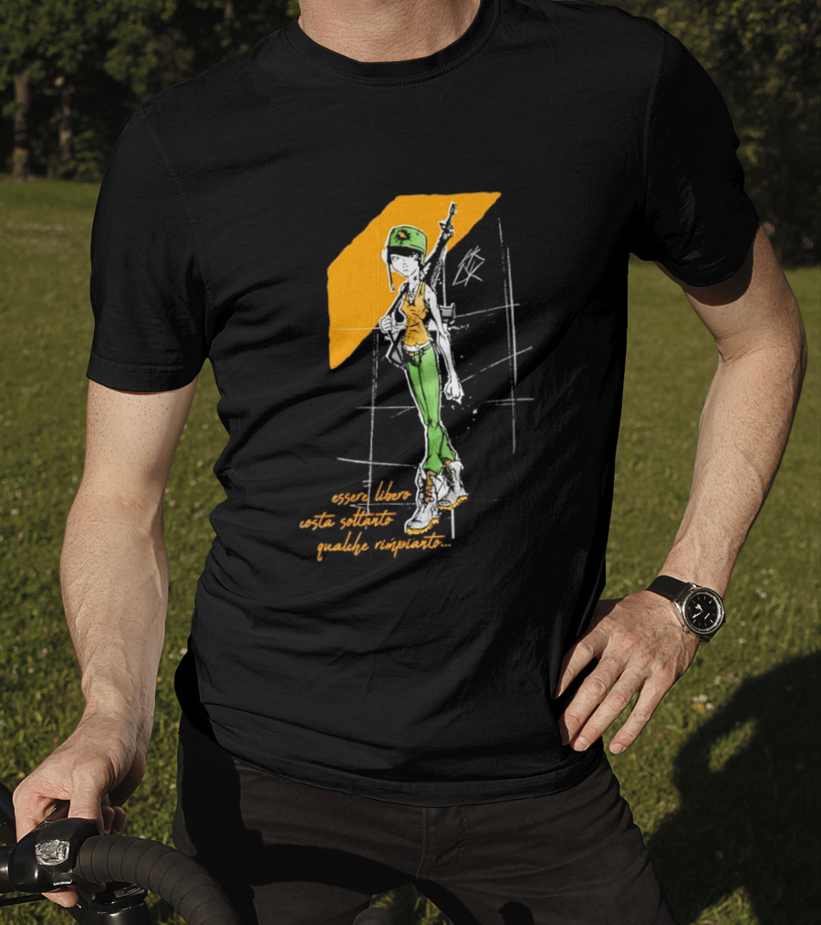 Essere Libero Costa Soltanto Qualche Rimpianto Army Girl With Rifle And Green Hat T-Shirt