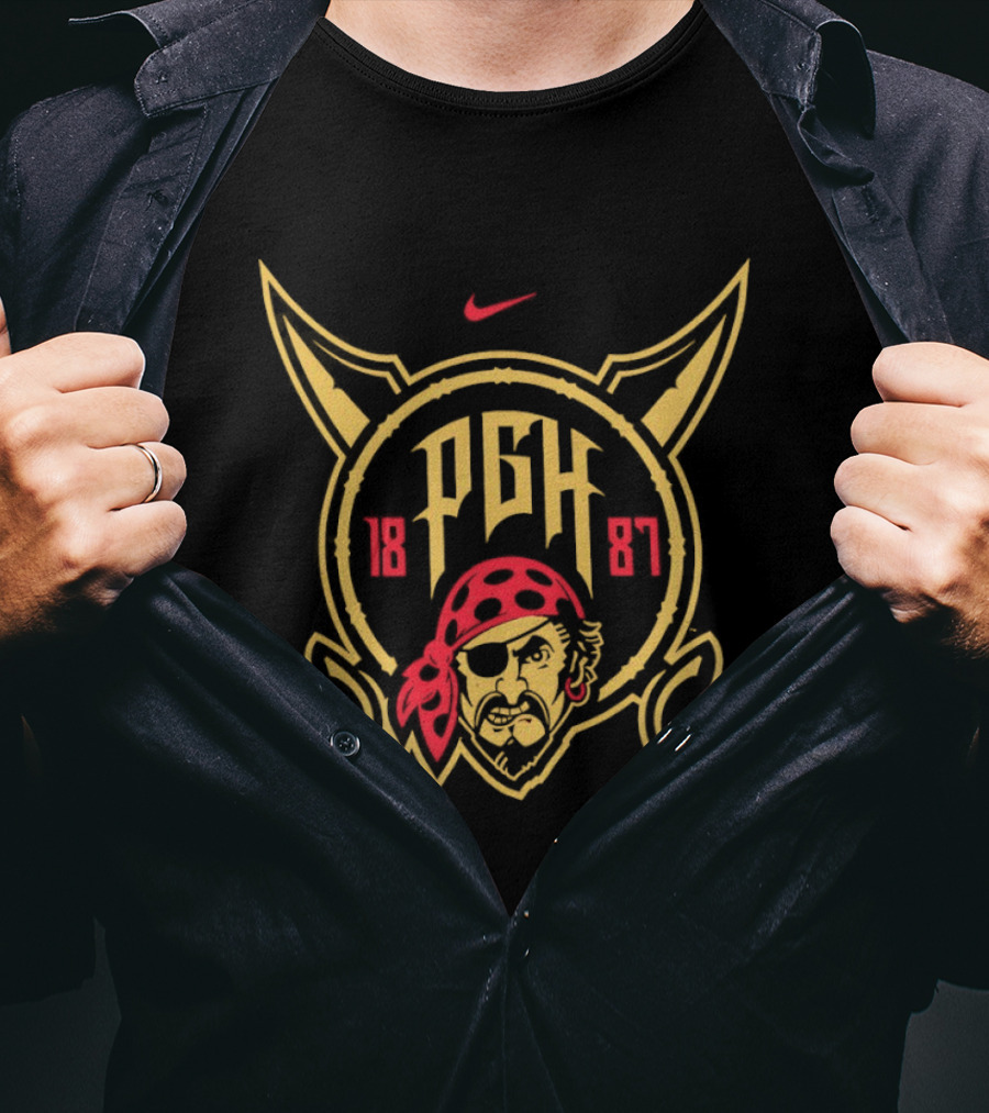 Pittsburgh Pirates PGH 1887 MLB Pirate Eyepatch Red Bandana Retro Sports Fan Merchandise T-Shirt