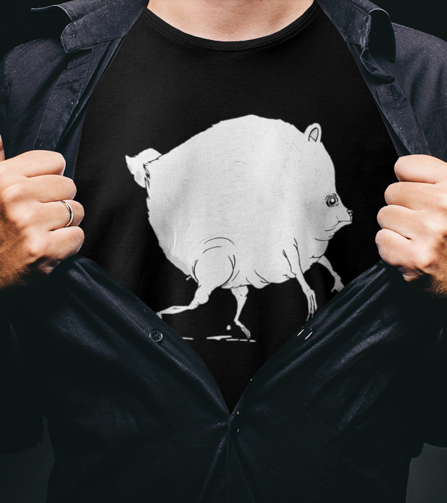 Running Round Hamster Creature Absurd White Quadruped Honesty T-Shirt
