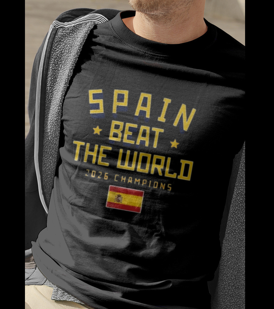 Spain Beat The World 2026 Champions Flag T-Shirt