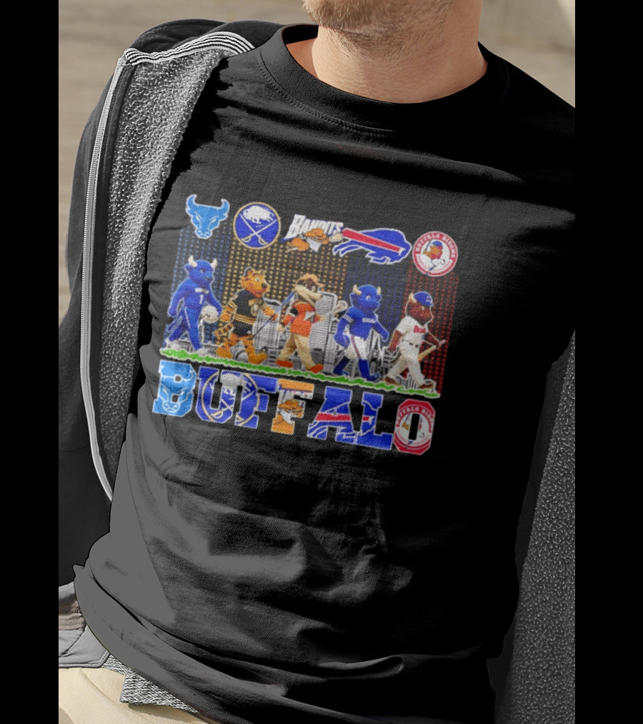 Buffalo Sports Mascots Abbey Road Skyline 2026 T-Shirt