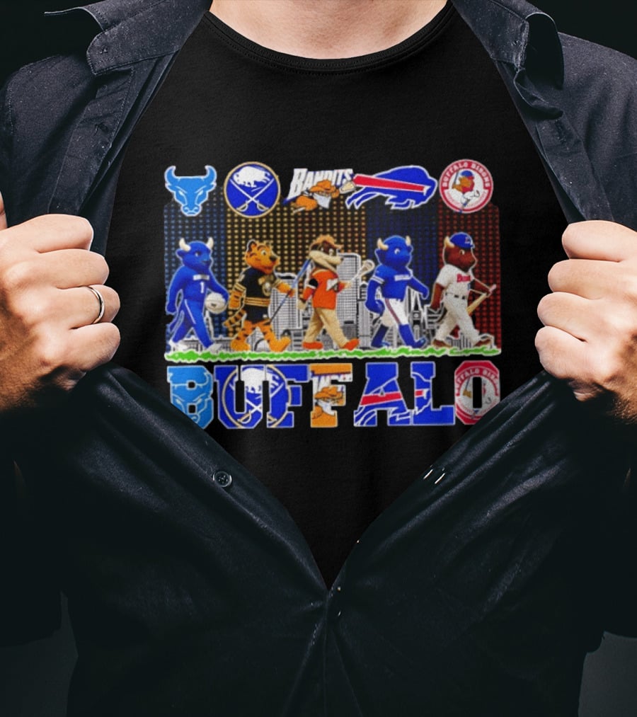 Buffalo Sports Mascots Abbey Road Skyline 2026 T-Shirt