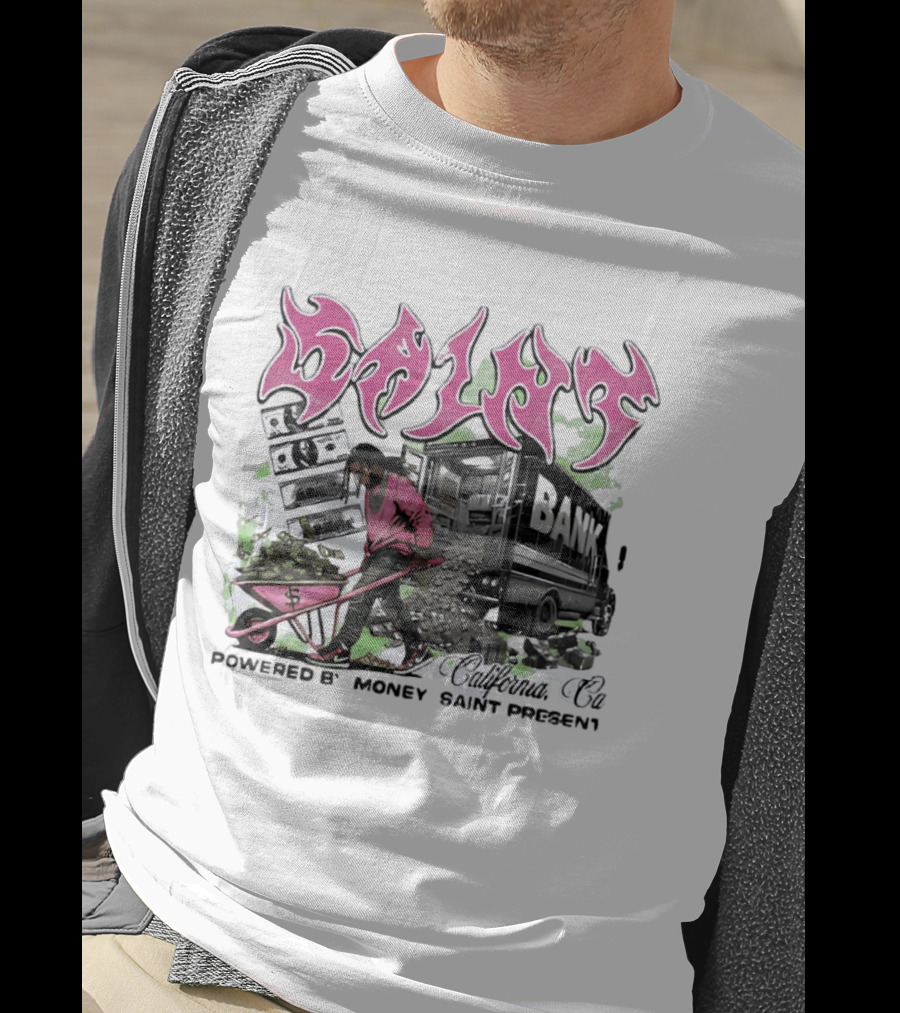 Saint Bank California Co Powered By Money Saint Present T-Shirt