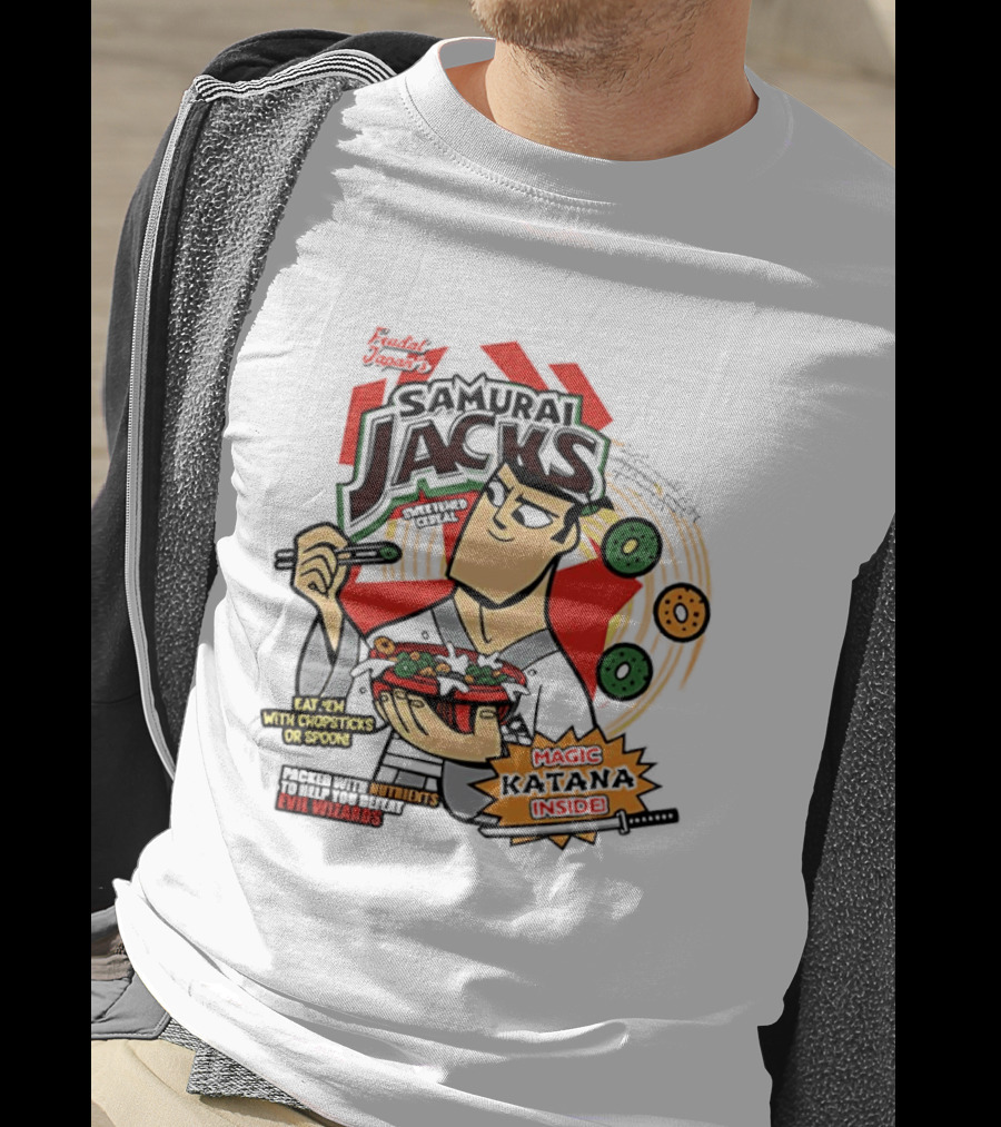 Samurai Jacks Eat 'Em With Chopsticks Magic Katana Nutrients Evil Wizards T-Shirt