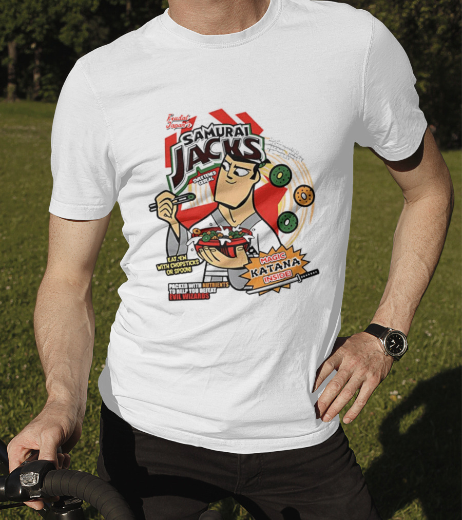 Samurai Jacks Eat 'Em With Chopsticks Magic Katana Nutrients Evil Wizards T-Shirt