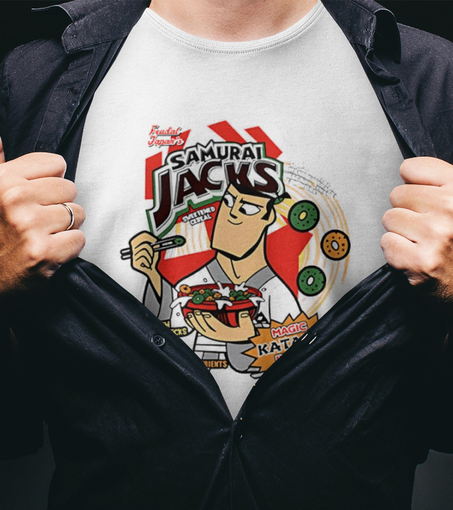 Samurai Jacks Eat 'Em With Chopsticks Magic Katana Nutrients Evil Wizards T-Shirt