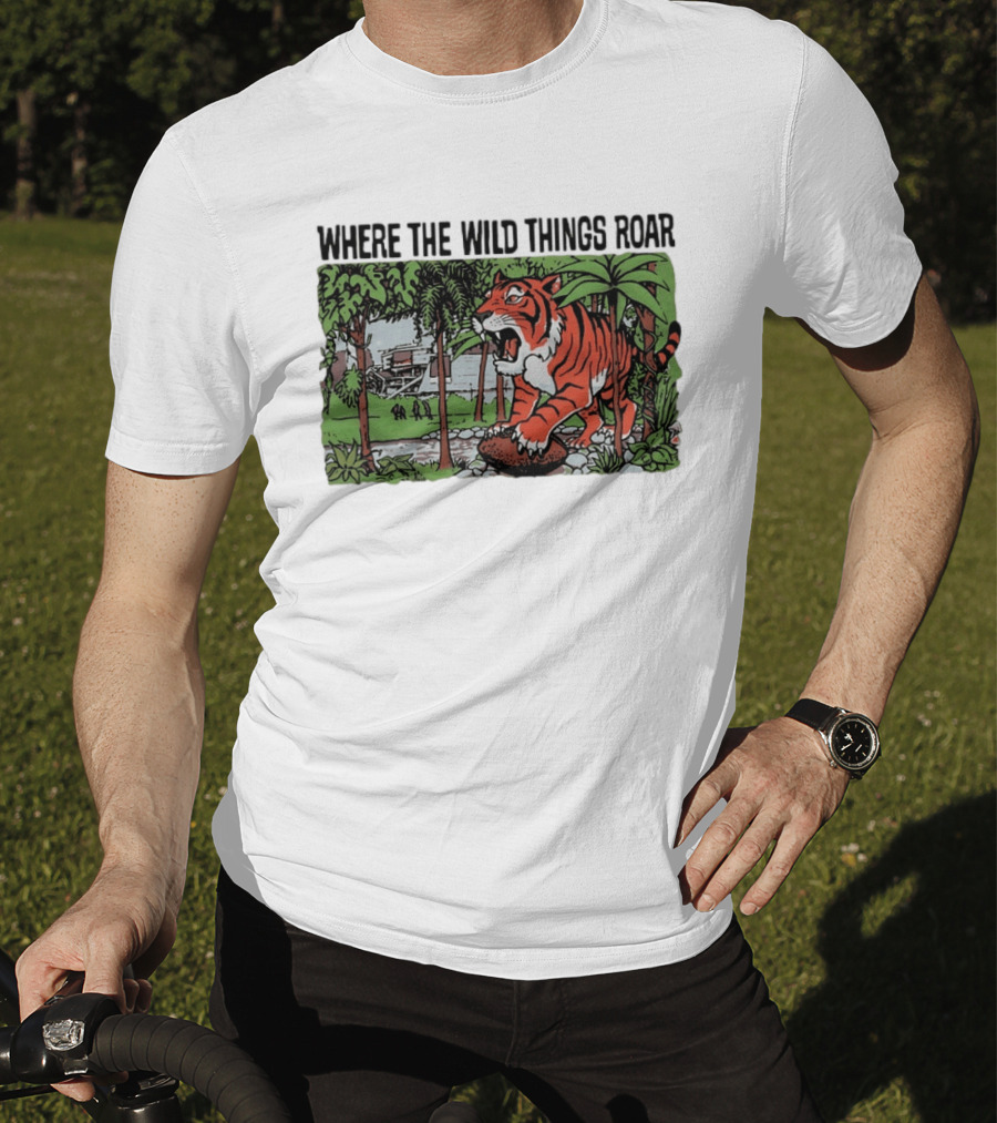 Cincinnati Bengals Where The Wild Things Roar Tiger Jungle Scene T-Shirt