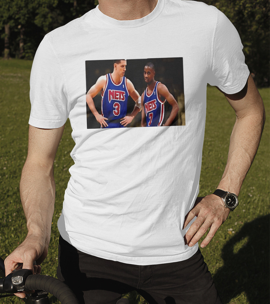 Drazen Petrovic Kenny Anderson New Jersey Nets 3 7 Blue Jerseys T-Shirt