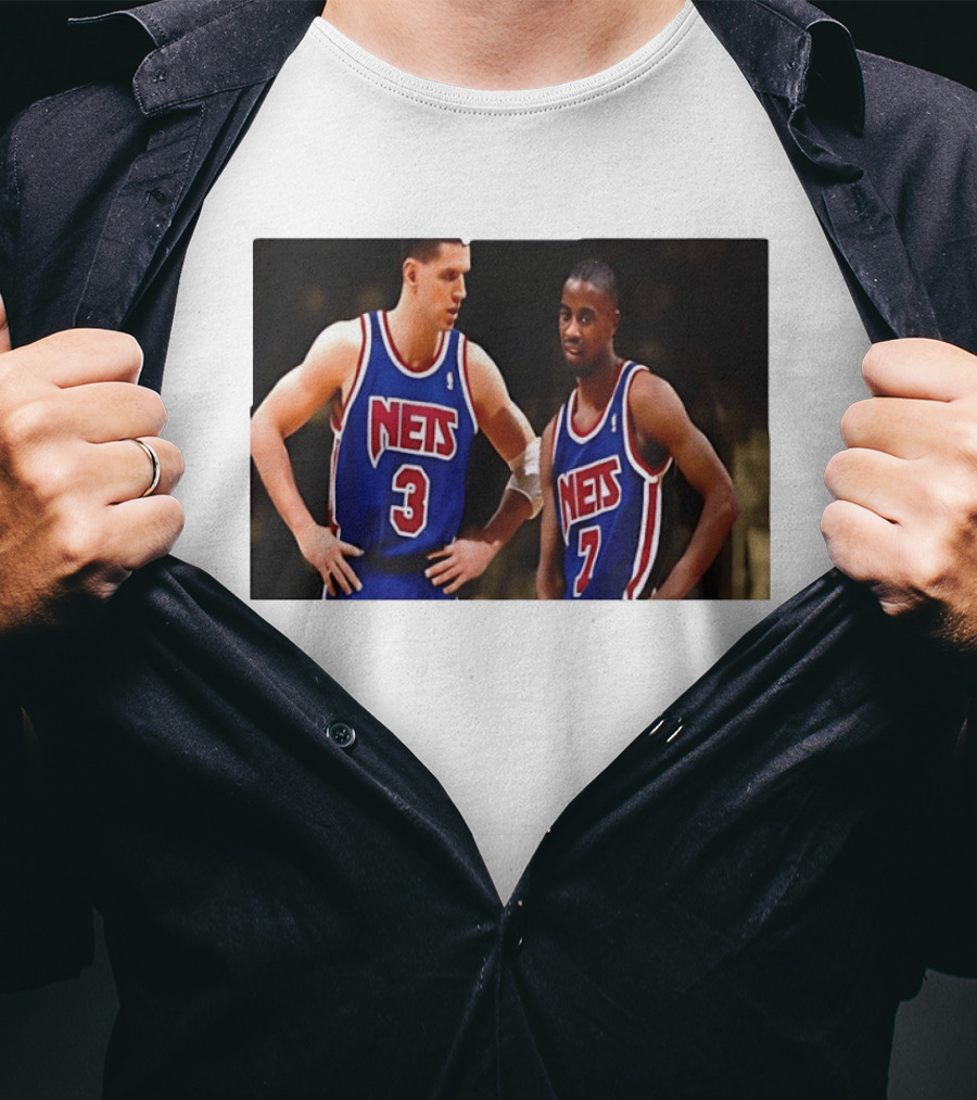 Drazen Petrovic Kenny Anderson New Jersey Nets 3 7 Blue Jerseys T-Shirt