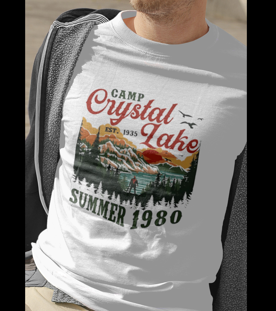 Camp Crystal Lake EST 1935 Summer 1980 Scenic Reflection T-Shirt